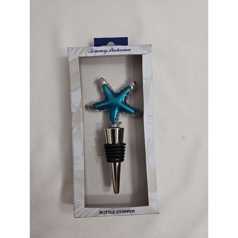 New In Box - Tommy Bahama Wine Bottle Stopper Stainless Steel Starfish